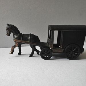 Vintage Metal Brass Horse & Carriage Pencil Sharpener